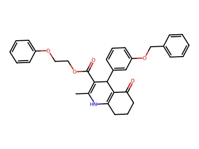 2-phenoxyethyl 4-[3-(benzyloxy)phenyl]-2-methyl-5-oxo-1,4,5,6,7,8-hexahydroquinoline-3-carboxylate structure