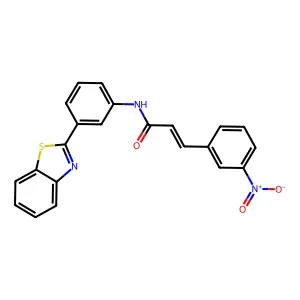 (E)-N-[3-(1,3-benzothiazol-2-yl)phenyl]-3-(3-nitrophenyl)prop-2-enamide structure