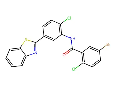 N-[5-(1,3-benzothiazol-2-yl)-2-chlorophenyl]-5-bromo-2-chlorobenzamide structure