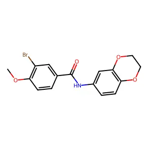 3-bromo-N-(2,3-dihydro-1,4-benzodioxin-6-yl)-4-methoxybenzamide structure