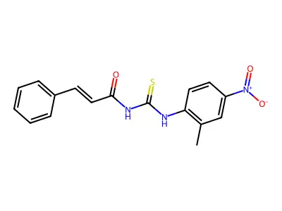 (E)-N-[(2-methyl-4-nitrophenyl)carbamothioyl]-3-phenylprop-2-enamide structure