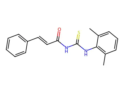 (E)-N-[(2,6-dimethylphenyl)carbamothioyl]-3-phenylprop-2-enamide structure