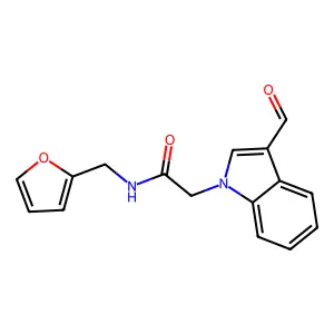 2-(3-Formyl-indol-1-yl)-N-furan-2-ylmethyl-acetamide structure