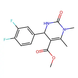 methyl 4-(3,4-difluorophenyl)-1,6-dimethyl-2-oxo-1,2,3,4-tetrahydropyrimidine-5-carboxylate structure