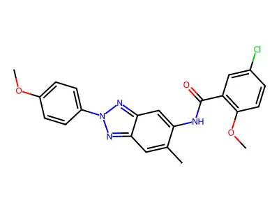 5-chloro-2-methoxy-N-[2-(4-methoxyphenyl)-6-methylbenzotriazol-5-yl]benzamide structure
