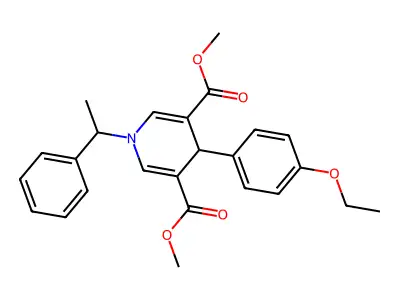 dimethyl 4-(4-ethoxyphenyl)-1-(1-phenylethyl)-1,4-dihydropyridine-3,5-dicarboxylate structure