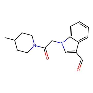 1-[2-(4-methylpiperidin-1-yl)-2-oxoethyl]-1H-indole-3-carbaldehyde structure