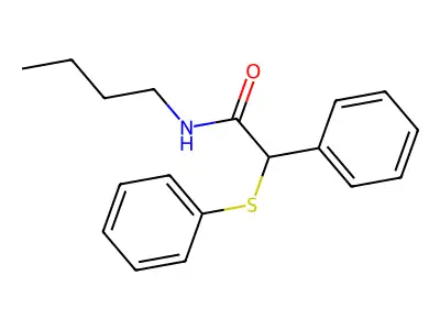 N-butyl-2-phenyl-2-(phenylsulfanyl)acetamide structure