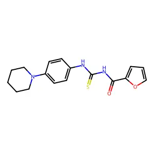 N-[(4-piperidin-1-ylphenyl)carbamothioyl]furan-2-carboxamide structure