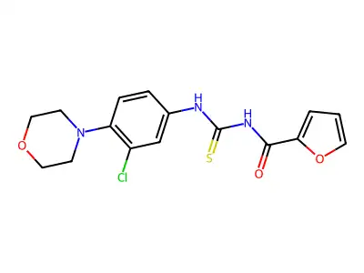 N-[(3-chloro-4-morpholin-4-ylphenyl)carbamothioyl]furan-2-carboxamide structure