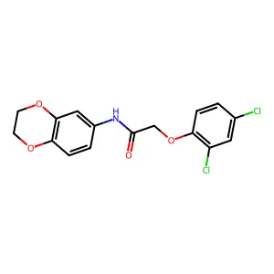 2-(2,4-dichlorophenoxy)-N-(2,3-dihydro-1,4-benzodioxin-6-yl)acetamide structure