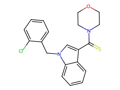 [1-[(2-Chlorophenyl)methyl]indol-3-yl]-morpholin-4-ylmethanethione structure