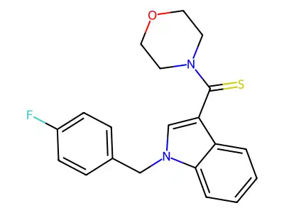[1-[(4-Fluorophenyl)methyl]indol-3-yl]-morpholin-4-ylmethanethione structure