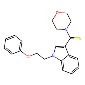 Morpholin-4-yl-[1-(2-phenoxyethyl)indol-3-yl]methanethione structure