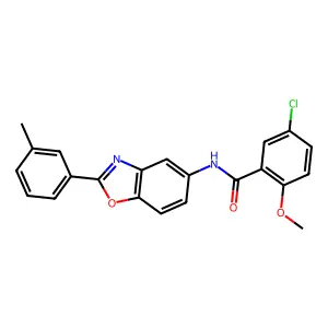 5-chloro-2-methoxy-N-[2-(3-methylphenyl)-1,3-benzoxazol-5-yl]benzamide structure