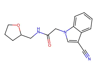 2-(3-cyanoindol-1-yl)-N-(oxolan-2-ylmethyl)acetamide structure
