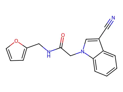 2-(3-cyanoindol-1-yl)-N-(furan-2-ylmethyl)acetamide structure