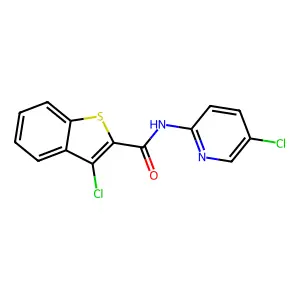 3-chloro-N-(5-chloropyridin-2-yl)-1-benzothiophene-2-carboxamide structure