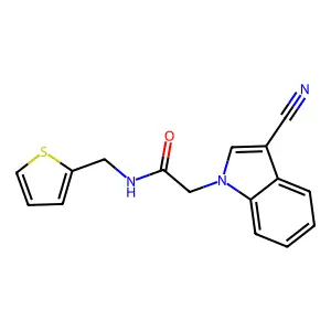 2-(3-cyanoindol-1-yl)-N-(thiophen-2-ylmethyl)acetamide structure
