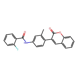 2-fluoro-N-[3-methyl-4-(2-oxochromen-3-yl)phenyl]benzamide structure