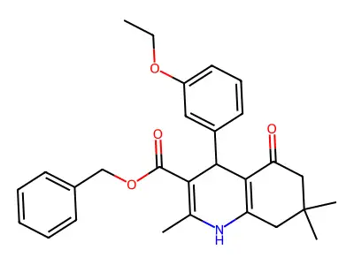 benzyl 4-(3-ethoxyphenyl)-2,7,7-trimethyl-5-oxo-1,4,5,6,7,8-hexahydroquinoline-3-carboxylate structure
