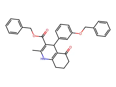 benzyl 4-[3-(benzyloxy)phenyl]-2-methyl-5-oxo-1,4,5,6,7,8-hexahydroquinoline-3-carboxylate structure