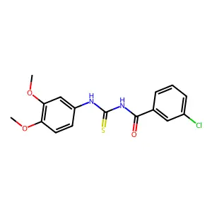 3-chloro-N-[(3,4-dimethoxyphenyl)carbamothioyl]benzamide structure