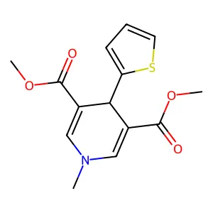 Dimethyl 1-methyl-4-(thiophen-2-yl)-1,4-dihydropyridine-3,5-dicarboxylate structure