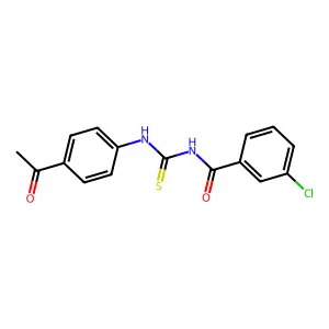 N-[(4-acetylphenyl)carbamothioyl]-3-chlorobenzamide structure