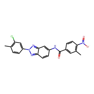 N-[2-(3-chloro-4-methylphenyl)benzotriazol-5-yl]-3-methyl-4-nitrobenzamide structure