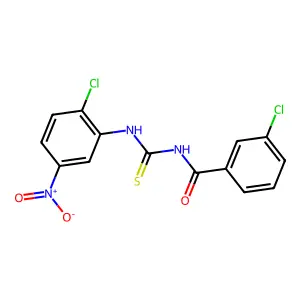 3-chloro-N-[(2-chloro-5-nitrophenyl)carbamothioyl]benzamide structure