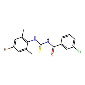 N-[(4-bromo-2,6-dimethylphenyl)carbamothioyl]-3-chlorobenzamide structure