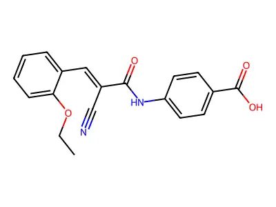 4-[2-Cyano-3-(2-ethoxyphenyl)prop-2-enamido]benzoic acid structure