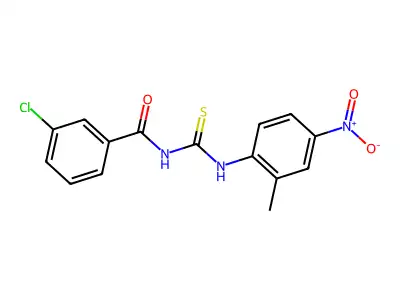 3-chloro-N-[(2-methyl-4-nitrophenyl)carbamothioyl]benzamide structure
