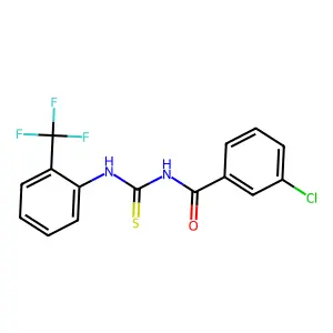 3-chloro-N-[[2-(trifluoromethyl)phenyl]carbamothioyl]benzamide structure