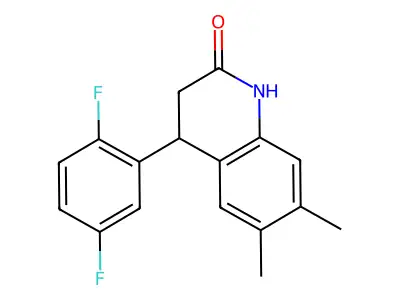 4-(2,5-difluorophenyl)-6,7-dimethyl-3,4-dihydro-1H-quinolin-2-one structure