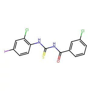 3-chloro-N-[(2-chloro-4-iodophenyl)carbamothioyl]benzamide structure