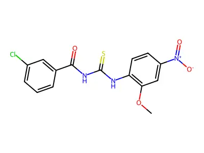 3-chloro-N-[(2-methoxy-4-nitrophenyl)carbamothioyl]benzamide structure