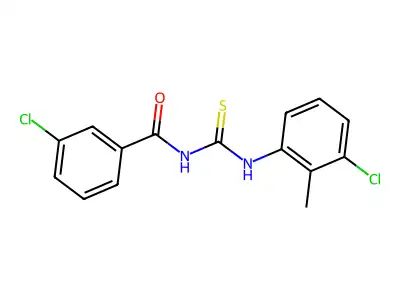3-chloro-N-[(3-chloro-2-methylphenyl)carbamothioyl]benzamide structure