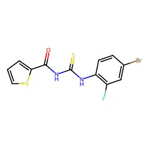 N-[(4-bromo-2-fluorophenyl)carbamothioyl]thiophene-2-carboxamide structure