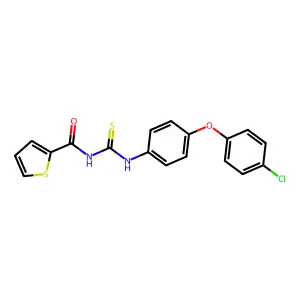 N-[[4-(4-chlorophenoxy)phenyl]carbamothioyl]thiophene-2-carboxamide structure