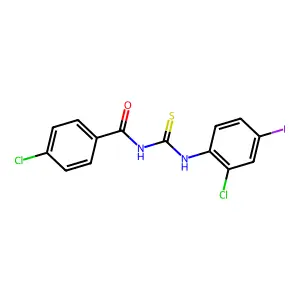 4-chloro-N-[(2-chloro-4-iodophenyl)carbamothioyl]benzamide structure