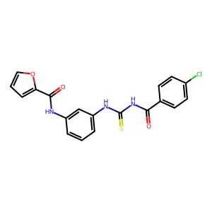 N-[3-[(4-chlorobenzoyl)carbamothioylamino]phenyl]furan-2-carboxamide structure