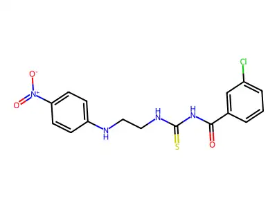 3-chloro-N-[2-(4-nitroanilino)ethylcarbamothioyl]benzamide structure