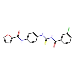 N-[4-[(3-chlorobenzoyl)carbamothioylamino]phenyl]furan-2-carboxamide structure