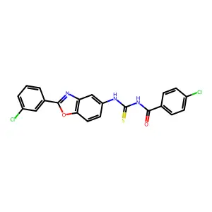 4-chloro-N-[[2-(3-chlorophenyl)-1,3-benzoxazol-5-yl]carbamothioyl]benzamide structure