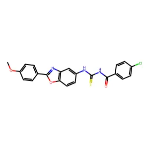 4-chloro-N-[[2-(4-methoxyphenyl)-1,3-benzoxazol-5-yl]carbamothioyl]benzamide structure