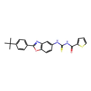 N-[[2-(4-tert-butylphenyl)-1,3-benzoxazol-5-yl]carbamothioyl]thiophene-2-carboxamide structure
