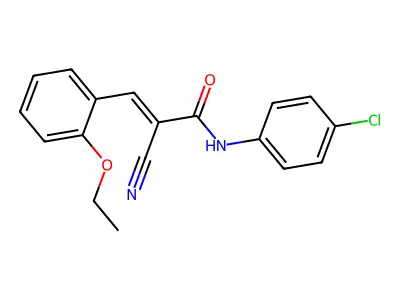 N-(4-chlorophenyl)-2-cyano-3-(2-ethoxyphenyl)prop-2-enamide structure