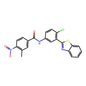 N-[3-(1,3-benzothiazol-2-yl)-4-chlorophenyl]-3-methyl-4-nitrobenzamide structure